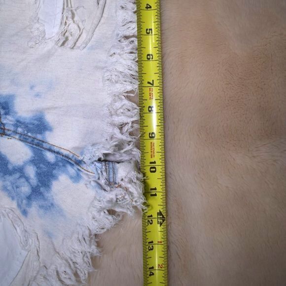 Womens Shorts Size 28 Cutoff Jean Distressed Bleached Highrise High Waist Denim - Picture 6 of 13